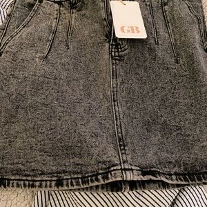NWT GB black denim skirt